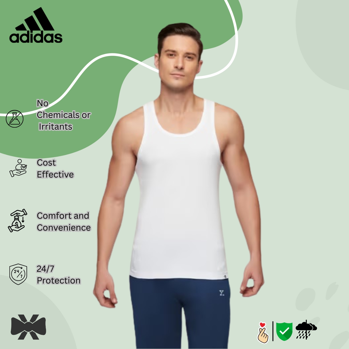 Adidas Men’s Cotton Vest – Ultra-Soft & Breathable Innerwear