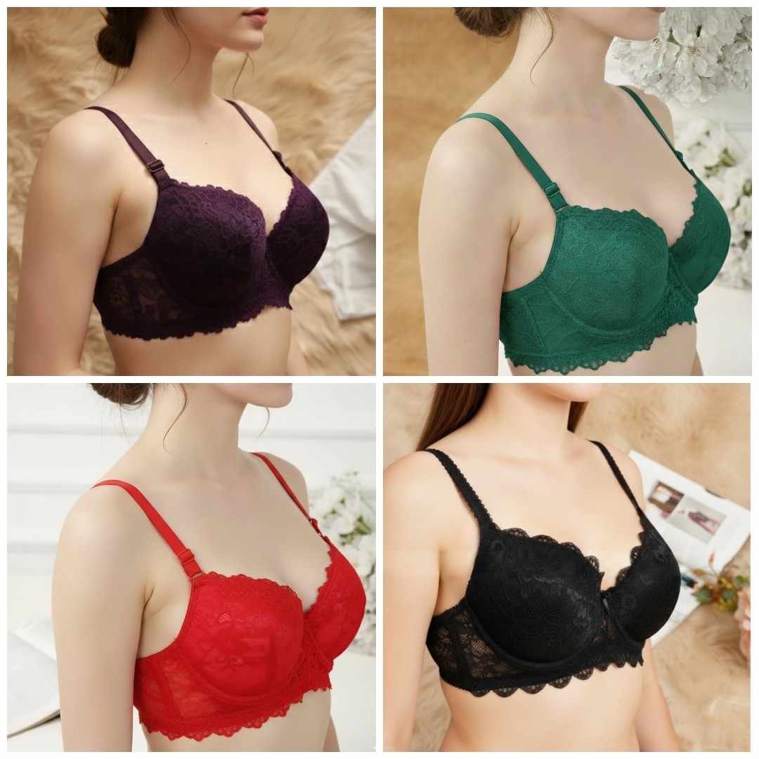 4 peace Women’s Padded Nonwired Net Soft Foam Bra – Full Coverage Comfort Fit Bra in Multiple Colors